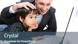  Presentation with father - Theme enhanced with close up of an attractive young woman receiving facial massage at spa center background and a cream colored foreground