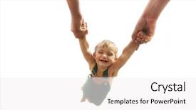  Presentation with baby - Amazing PPT theme having parent support - flying baby over white backdrop and a white colored foreground