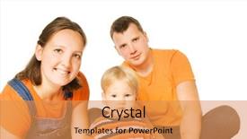  Presentation with marriage and family - Amazing presentation design having parent support - happy family isolated on white backdrop and a  colored foreground