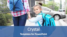  Presentation with parent child covid 19 - Amazing slides having parent taking child to school backdrop and a ocean colored foreground