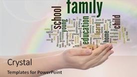  Presentation with teacher parent - Theme enhanced with parent teacher - concept or conceptual family background and a  colored foreground