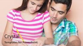  Presentation with home schoolng teens - Audience pleasing slide deck consisting of parent teacher relationship - young father studying with his backdrop and a lemonade colored foreground