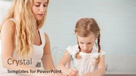  Presentation with mom daughter - Amazing slide set having parent teaches a child to write mom helping her daughter do homework backdrop and a lemonade colored foreground