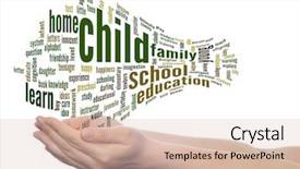  Presentation with parent child teen - Presentation featuring parent training - concept or conceptual education abstract background and a  colored foreground