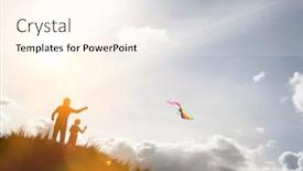  Presentation with kite - Presentation featuring parent-with-child-playing background and a cream colored foreground