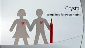  Presentation with parent engagement - Theme enhanced with parent engagement - couple with drawing heart closeup background and a sky blue colored foreground