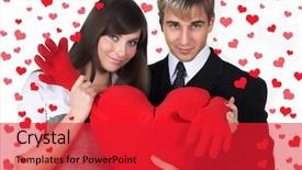  Presentation with hearts - Slides enhanced with parent engagement - happy couple surrounded by rendered background and a  colored foreground