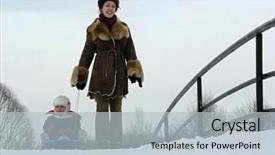  Presentation with parent engagement - Theme consisting of parent engagement - mother with son on sled background and a  colored foreground