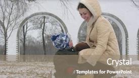  Presentation with parent engagement - PPT layouts having parent engagement - mother with son sit winter background and a  colored foreground