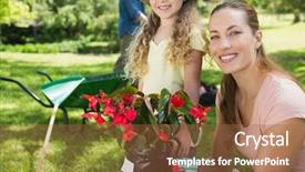  Presentation with parent engagement - Amazing PPT layouts having parent engagement - portrait of a smiling mother backdrop and a  colored foreground