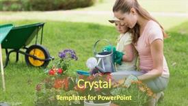  Presentation with daughter mother - Slide deck enhanced with garden land - side view of a mother background and a seafoam green colored foreground