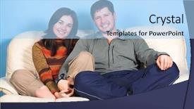  Presentation with romance nature couple - PPT theme with parent engagement - young couple sitting background and a  colored foreground