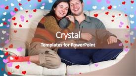  Presentation with married couple hearts - Presentation theme consisting of parent engagement - young couple sitting background and a  colored foreground