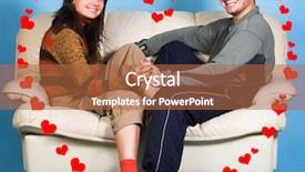  Presentation with comic couple - Theme with parent engagement - young couple sitting background and a  colored foreground