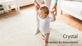  Presentation with baby walk - Audience pleasing slide deck consisting of parenthood concept - happy little baby backdrop and a lemonade colored foreground