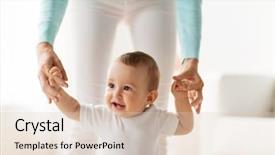  Presentation with help family - Slide deck consisting of parenthood concept - happy little baby background and a lemonade colored foreground