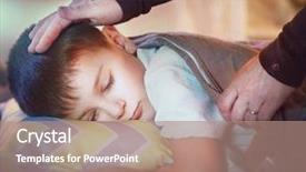  Presentation with child healthcare - Slide deck featuring parenthood concept warm and healthcare background and a coral colored foreground