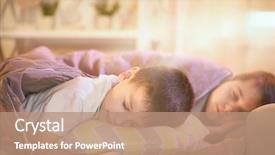  Presentation with sleeping - Cool new presentation theme with parenthood concept warm and healthcare backdrop and a  colored foreground