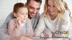  Presentation with restaurant family - PPT layouts with parenthood technology and people concept background and a mint green colored foreground