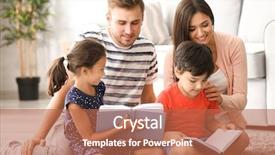  Presentation with family reading - Beautiful slides featuring parenting education - happy family reading books backdrop and a red colored foreground