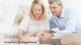  Presentation with parenting - Beautiful theme featuring parenting family mother and father playing with little newborn baby backdrop and a soft green colored foreground