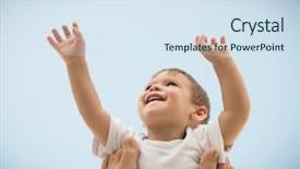  Presentation with parenting - Colorful presentation theme enhanced with parenting happy baby holding in air backdrop and a sky blue colored foreground