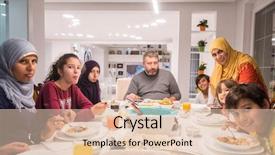  Presentation with muslim parenting - PPT layouts featuring parenting islamic - arabian muslim family eating iftar background and a lemonade colored foreground