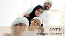  Presentation with arabic music arab man playing - Theme having parenting islamic - happy arabic family in row background and a coral colored foreground