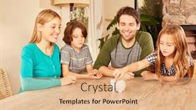  Presentation with save - Amazing presentation having parents-and-children-put-money backdrop and a coral colored foreground