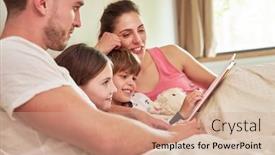  Presentation with children parents - Theme with parents-and-children-read-together background and a coral colored foreground