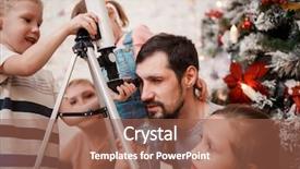  Presentation with telescope - Cool new presentation theme with parents and daughters son backdrop and a red colored foreground