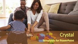  Presentation with black parents - Slides having parents and son playing background and a tawny brown colored foreground
