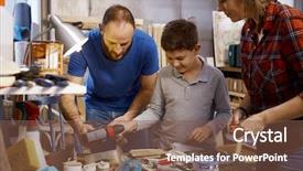  Presentation with parents - Slides enhanced with tinker - parents and son tinkering together background and a tawny brown colored foreground