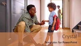  Presentation with parents - Presentation enhanced with parents-at-home-helping-son background and a coral colored foreground