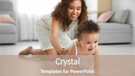  Presentation with cute baby - Slides consisting of parents babies - cute baby and young mother background and a coral colored foreground