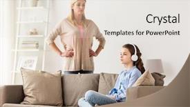  Presentation with angry people - Colorful theme enhanced with sofa and angry mother backdrop and a lemonade colored foreground