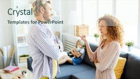  Presentation with wife - Audience pleasing slide deck consisting of saif - young wife pointing at her backdrop and a sky blue colored foreground