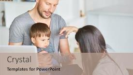  Presentation with parents - Amazing slides having parents-cut-their-child-s backdrop and a coral colored foreground