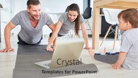  Presentation with parents - Slide deck consisting of parents-do-push-ups background and a mint green colored foreground