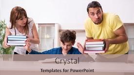  Presentation with parents - Colorful theme enhanced with parents-helping-their-son backdrop and a coral colored foreground