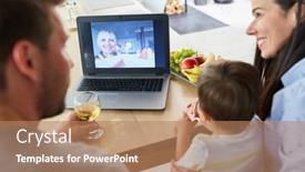  Presentation with grandma - Amazing slides having parents-in-video-chat backdrop and a coral colored foreground