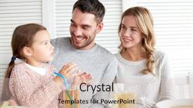  Presentation with family communication - PPT layouts enhanced with parents kids - family parenthood communication and people background and a lemonade colored foreground