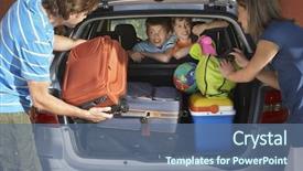  Presentation with german shepherd two young puppys - Presentation theme consisting of preadolescence - two young sons watching parents background and a ocean colored foreground