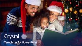  Presentation with black parents - Presentation featuring parents look at new book background and a navy blue colored foreground