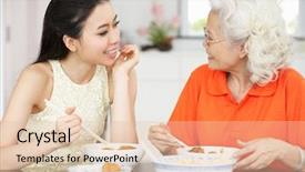  Presentation with medicina tradicional chinesa chinese herb - Slides featuring parents love - chinese mother and adult daughter background and a lemonade colored foreground