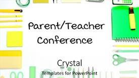  Presentation with stationary - Audience pleasing slide set consisting of parents meeting - text parent teacher conference backdrop and a white colored foreground