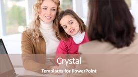  Presentation with real estate - Theme enhanced with parents meeting - woman in real-estate agency background and a coral colored foreground