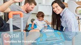  Presentation with car racing - Beautiful PPT theme featuring parents-play-with-toddler backdrop and a light blue colored foreground