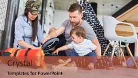  Presentation with survival - Colorful slides enhanced with parents-playing-camping-and-outdoor backdrop and a red colored foreground
