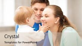  Presentation with new parents baby and dr - Presentation theme having parents playing with adorable baby background and a lemonade colored foreground